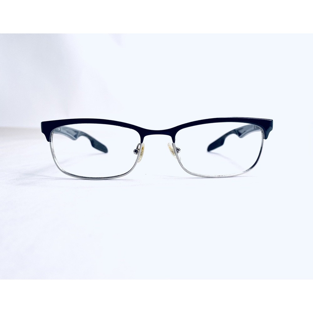 Prada Black & Silver Clubmaster Red Logo Temple Glasses Italy GAQ 53 18 140